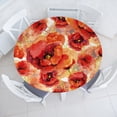 thumbnail image 1 of Ambesonne Poppy Fitted Round Tablecloth, Watercolor Romance Flowers, 36"- 40" Diameter, Dark Coral Vermilion, 1 of 1