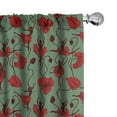 thumbnail image 1 of Ambesonne Poppy Flower Window Curtains, Ballerina Style Twigs, Each 28" W x 84" L, Green Chestnut Brown Red, 1 of 5