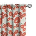 thumbnail image 1 of Ambesonne Poppy Flower Window Curtains, Buds and Blossoms Art, Each 28" W x 84" L, Dark Coral Reseda Green, 1 of 5