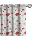 thumbnail image 1 of Ambesonne Poppy Flower Window Curtains, Tender Spring Stems, Each 28" W x 95" L, Scarlet Green Pale Grey, 1 of 4