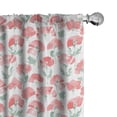 thumbnail image 1 of Ambesonne Poppy Flower Curtains, Watercolor Spring, Pair of 28"x95", Coral and Reseda Green, 1 of 5