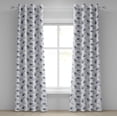 thumbnail image 1 of Ambesonne Poppy Flower Grommet Curtain, Old Flower Composition, 50" x 108", Purple Grey White, 1 of 6