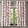 thumbnail image 1 of Ambesonne Poppy Flower Grommet Curtain, Watercolor Spring, 50" x 63", Coral and Reseda Green, 1 of 6