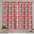 thumbnail image 1 of Ambesonne Poppy Flower Kitchen Curtains, Blossoming of Spring, 55"x39", Coral Vermilion Green, 1 of 3