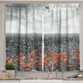 thumbnail image 1 of Ambesonne Poppy Flower Kitchen Curtains, Field Greyscale Design, 55"x39", Orange and Grey, 1 of 3