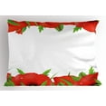 thumbnail image 1 of Ambesonne Poppy Flower Pillow Sham, Perennial Plant, 26" X 20", Vermilion Green White, 1 of 2