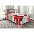 thumbnail image 1 of Ambesonne Poppy Flower Quilted Bedspread Set 2 Pcs, Blossoming Rural Field, Twin Size, Red Grey Coconut, 1 of 3