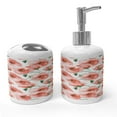 thumbnail image 1 of Ambesonne Poppy Flower Soap Dispenser & Toothbrush Holder Set, Soft Color Garden Twig, 2 Pcs, Scarlet and Green, 1 of 5