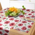 thumbnail image 1 of Ambesonne Poppy Flower Table Runner & Placemats, Aquarelle Ornamental, Placemat 4 pcs + Runner 12"x90", Coral Green White, 1 of 2
