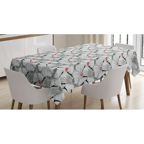 Ambesonne Poppy Flower Tablecloth Rectangular Table Cover, Blooming Floral Design, 60"x84", Multicolor