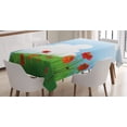 thumbnail image 1 of Ambesonne Poppy Flower Tablecloth Rectangular Table Cover, Idyllic Landscape, 52"x70", Multicolor, 1 of 4