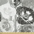 thumbnail image 1 of Ambesonne Poppy Pattern Fabric by the Yard Upholstery, Grunge Dreamy Flowers, 2 Yards, Charcoal Grey Coconut, 1 of 1