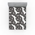 thumbnail image 1 of Ambesonne Poppy Pattern Fitted Sheet, Modern Floral Neutral, King Size, Dimgray Coconut, 1 of 5