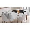 thumbnail image 1 of Ambesonne Popstar Party Tablecloth Rectangular Table Cover, Guitar Fretboard, 52"x70", Black Pale Brown Cream, 1 of 4