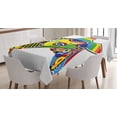 thumbnail image 1 of Ambesonne Popstar Party Tablecloth Rectangular Table Cover, Rainbow Color Art, 60"x90", Multicolor, 1 of 4