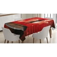 thumbnail image 1 of Ambesonne Popstar Party Tablecloth Rectangular Table Cover, Woman Singer Star, 60"x90", Red Coral Black, 1 of 4
