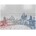 thumbnail image 1 of Ambesonne Prague Jigsaw Puzzle Durable Cardboard, Charles Bridge View, 1000 pcs, Vermilion Blue, 1 of 1