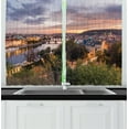 thumbnail image 1 of Ambesonne Prague Kitchen Curtains, Valtava River During Sunset, 55"x45", Orange and Multicolor, 1 of 1