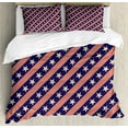 thumbnail image 1 of Ambesonne Prehistoric Country Duvet Cover Set, Patriot Star, 2-Calking, Navy Coral Cream, 1 of 7