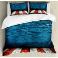 thumbnail image 1 of Ambesonne Prehistoric Country Duvet Cover Set, Rustic Wooden, 2-Calking, Pale Grey Blue Orange, 1 of 7