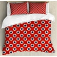 thumbnail image 1 of Ambesonne Prehistoric Country Duvet Cover Set, Stars Dots, 2-Calking, Scarlet Navy Blue Cream, 1 of 7