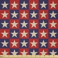 thumbnail image 1 of Ambesonne Prehistoric Country Fabric by the Yard Microfiber, National Stars, 5 Yards, Cream Navy Red, 1 of 2