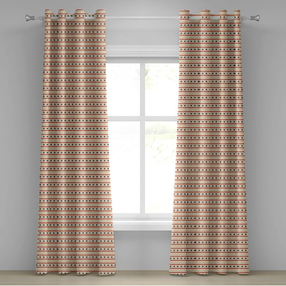 Ambesonne Prehistoric Country Grommet Curtain, Nostalgic USA, 50" x 96", Navy Blue Cream Red