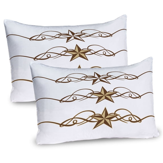 Ambesonne Prehistoric Country Pillow Sham 2 Pack, Western, 30"x20", Brown Pale Coffee