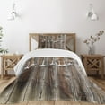 thumbnail image 1 of Ambesonne Prehistoric Country Quilted Bedspread Set 2 Pcs, Grey Stars, Twin Size, Brown Grey, 1 of 5