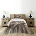 thumbnail image 1 of Ambesonne Prehistoric Country Quilted Bedspread Set 2 Pcs, Vintage Star, Twin Size, Brown, 1 of 3