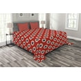 thumbnail image 1 of Ambesonne Prehistoric Country Quilted Bedspread Set 3 Pcs, Stars Dots, Queen Size, Scarlet Navy Blue Cream, 1 of 3