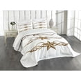 thumbnail image 1 of Ambesonne Prehistoric Country Quilted Bedspread Set 3 Pcs, Western, Queen Size, Brown Pale Coffee, 1 of 3