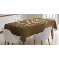 thumbnail image 1 of Ambesonne Prehistoric Country Tablecloth Rectangular Table Cover, Baroque Swirl, 52"x70", Brown Pale Yellow, 1 of 4