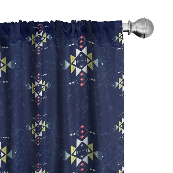 Ambesonne Prehistoric Curtains, Geometric Art, Pair of 28"x84", Multicolor