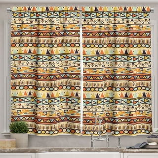 Ambesonne Cartoon Kitchen Curtains, Bunny, 55 inchx45 inch, Yellow White Red, Size: 55 x 45