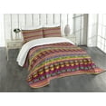 thumbnail image 1 of Ambesonne Prehistoric Quilted Bedspread Set 3 Pcs, Aztec Birds Borders, Queen Size, Multicolor, 1 of 5