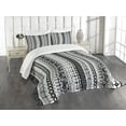 thumbnail image 1 of Ambesonne Prehistoric Quilted Bedspread Set 3 Pcs, Tribal Motif Pattern, King Size, Black White, 1 of 2