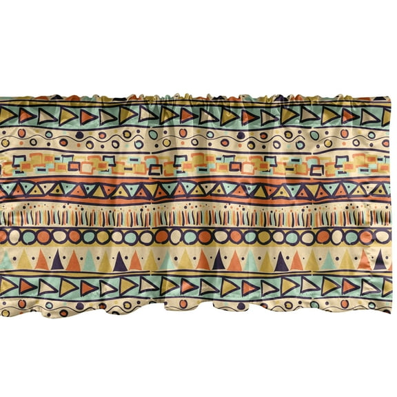 Ambesonne Prehistoric Window Valance, Mexican Style, 54" X 12", Multicolor