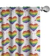 thumbnail image 1 of Ambesonne Pride Day Window Curtains, Heart Aquarelle Theme, Each 28" W x 63" L, Hot Pink Azure Blue, 1 of 4