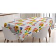 thumbnail image 1 of Ambesonne Pride Emoji Tablecloth Rectangular Table Cover, Rainbow Funny Faces, 60"x90", White Pale Grey Mustard, 1 of 4