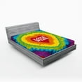 thumbnail image 1 of Ambesonne Pride Fitted Sheet 2 Pcs Set, Love Wins Tie Dye Effect, Full, Multicolor, 1 of 3