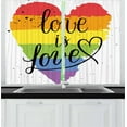 thumbnail image 1 of Ambesonne Pride Kitchen Curtains, Love is Love Art LGBT, 55"x39", Multicolor, 1 of 2