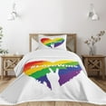 thumbnail image 1 of Ambesonne Pride Quilted Bedspread Set 2 Pcs, LGBT Colored Heart, Twin Size, Multicolor, 1 of 5