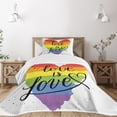thumbnail image 1 of Ambesonne Pride Quilted Bedspread Set 2 Pcs, Love is Love Art LGBT, Twin Size, Multicolor, 1 of 5