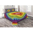thumbnail image 1 of Ambesonne Pride Quilted Coverlet 3 Pcs, Love Wins Tie Dye Effect, Queen Size, Multicolor, 1 of 1