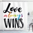 thumbnail image 1 of Ambesonne Pride Shower Curtain, Love Always Wins Phrase, 69"Wx75"L, Multicolor, 1 of 3