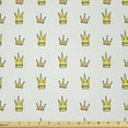 thumbnail image 1 of Ambesonne Prince Fabric by the Yard Microfiber, Simple Cartoon Crown Pattern, 5 Yards, Mint Green Orange, 1 of 4
