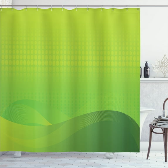 Ambesonne Programmer Shower Curtain, Geometric Apple Green, 69"Wx75"L, Apple Green