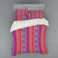 thumbnail image 1 of Ambesonne Psychedelic Bedding Set 4 Pcs, Tribal Zigzags, Queen, Multicolor, 1 of 2