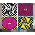 thumbnail image 1 of Ambesonne Psychedelic Curtains 2 Panel Set, Pop Art Hypnotic, 108" x 90", Multicolor, 1 of 3